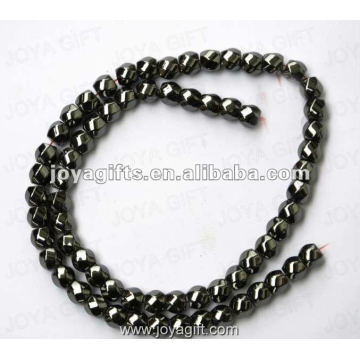 6x6MM Loose Hematite 8 perles de torsion face 16 &quot;